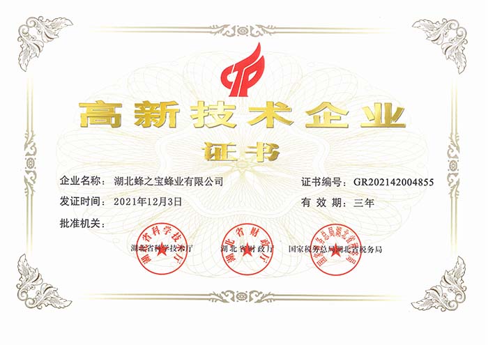 高新技術(shù)企業(yè)證書(shū)